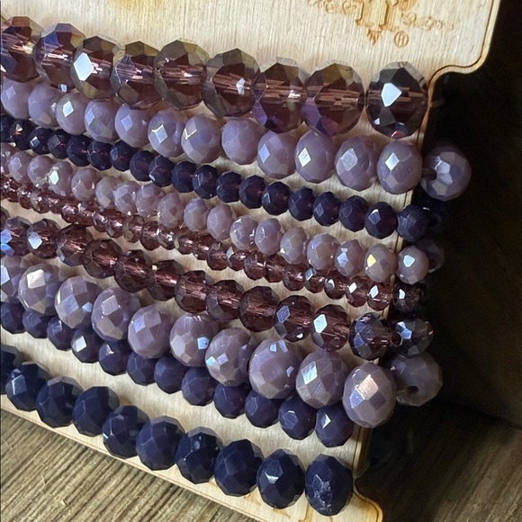 Pink Panache Purple Beaded Stack Bracelet Set - Picture 2 of 6